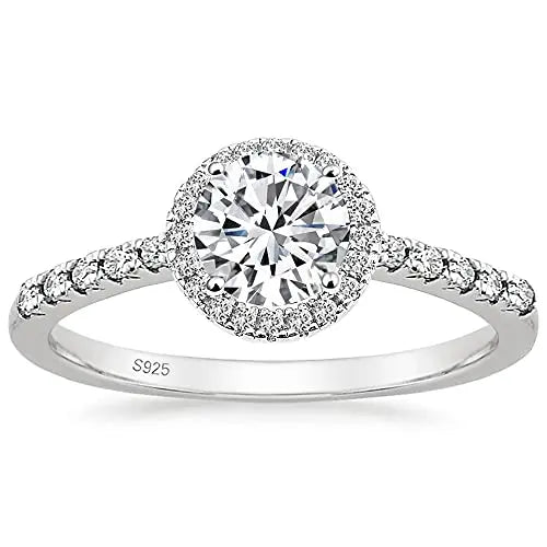 Trumium 1.25CT Sterling Silver Ring 5a CZ Engagement Wedding Bands