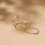 Trumium 1.5mm CZ Wedding Band 925 Silver 14K Plated Stackable Rings