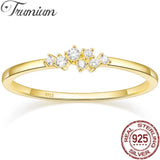 Trumium 1.5mm CZ Wedding Band 925 Silver 14K Plated Stackable Rings