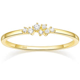 Trumium 1.5mm CZ Wedding Band 925 Silver 14K Plated Stackable Rings