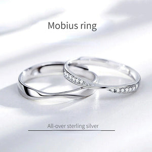 925 Silver Couples Ring Lozenge Micro-set Adjustable Pair Rings Men Women
