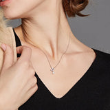 925 Silver Necklace with Zircon Pearl Pendants for Women