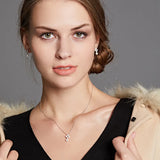 925 Silver Necklace with Zircon Pearl Pendants for Women