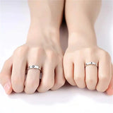 Adjustable Sun & Moon 925 Silver Rings Couples Engagement Wedding Bands