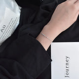 925 Sterling Silver Beads Chain Bracelet Women Lady Gift Bangle