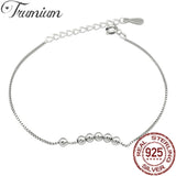 925 Sterling Silver Beads Chain Bracelet Women Lady Gift Bangle