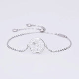925 Silver Dainty Celtic Tree Of Life Charm Bracelet For Women Adjustable Gift