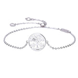 925 Silver Dainty Celtic Tree Of Life Charm Bracelet For Women Adjustable Gift