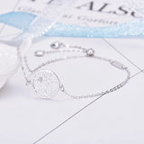 925 Silver Dainty Celtic Tree Of Life Charm Bracelet For Women Adjustable Gift