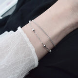 925 Sterling Silver Beads Line Chain Bracelet for Women