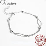 925 Sterling Silver Beads Line Chain Bracelet for Women