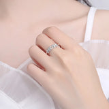 925 Silver MOM Ring Zircon Letter Rings for Women Birthday Gift
