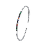 925 Sterling Silver Colorful Zircon Bracelet for Women