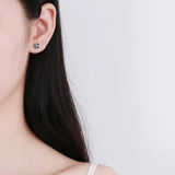 S925 Sterling Silver Clover Stud Earrings, Allergy Free