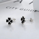 S925 Sterling Silver Clover Stud Earrings, Allergy Free