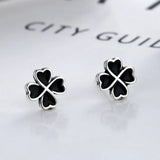 S925 Sterling Silver Clover Stud Earrings, Allergy Free