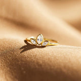 S925 Sterling Silver Clear CZ Olive Leaves Rings Women Engagement Wedding