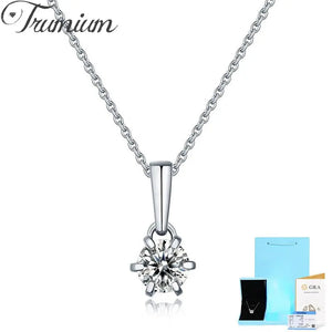 1ct Moissanite Teardrop Necklace 925 Silver Pendant