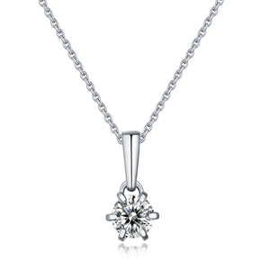 1ct Moissanite Teardrop Necklace 925 Silver Pendant