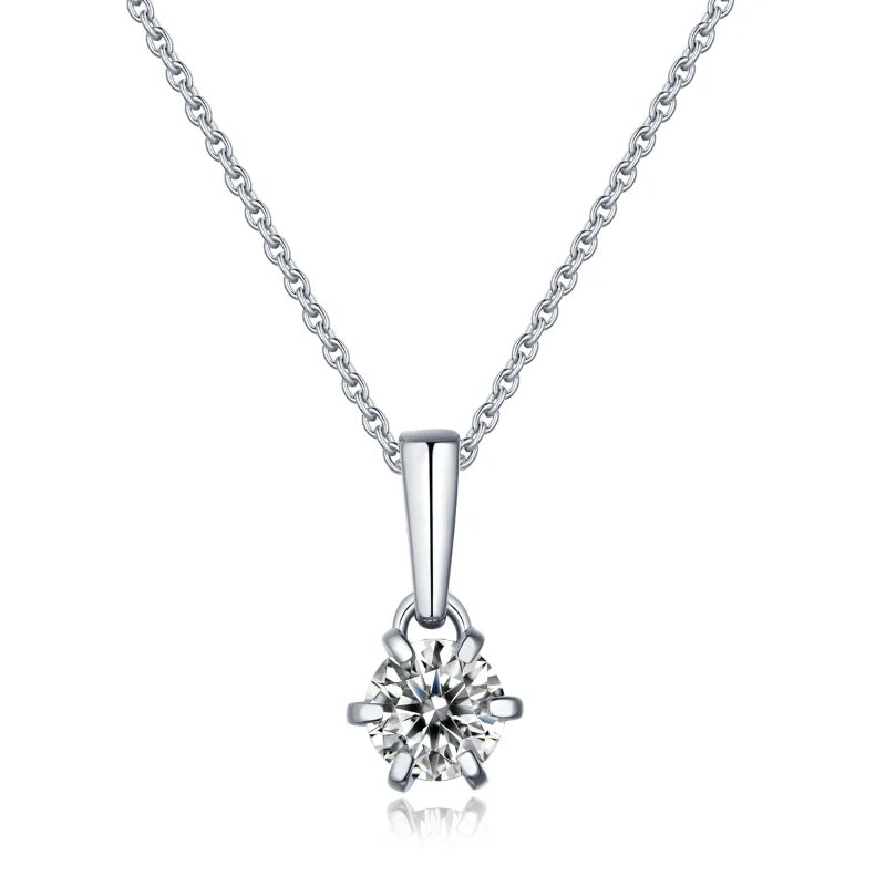 1ct Moissanite Teardrop Necklace 925 Silver Pendant