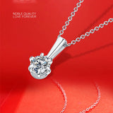 1ct Moissanite Teardrop Necklace 925 Silver Pendant