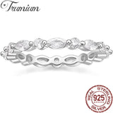 Sterling Silver Marquise CZ Eternity Wedding Bands