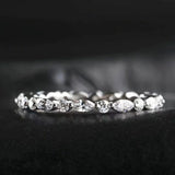 Sterling Silver Marquise CZ Eternity Wedding Bands