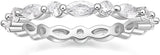 Sterling Silver Marquise CZ Eternity Wedding Bands