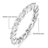 Sterling Silver Marquise CZ Eternity Wedding Bands