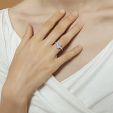 925 Silver Engagement Rings 3-Stone CZ Wedding Rings