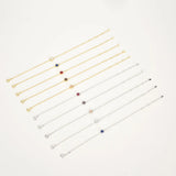 925 Silver Birthstone Bracelet Rainbow CZ Bangle Friendship Jewelry