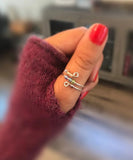 925 Silver Boho Rainbow Ring Rotatable Fidget Adjustable