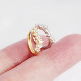 925 Silver Circle Hoop Stud Earrings Cubic Zircon Wedding Earring