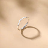 925 Silver Curve Ring with Zircon Eternity