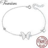 925 Silver Fritillary Butterfly Charm Bracelet Women's Jewelry