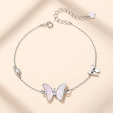925 Silver Fritillary Butterfly Charm Bracelet Women's Jewelry