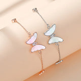 925 Silver Fritillary Butterfly Charm Bracelet Women's Jewelry