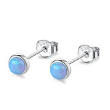 925 Silver Fire Opal Stud Earrings for Women Wedding Earring