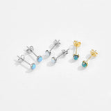 925 Silver Fire Opal Stud Earrings for Women Wedding Earring