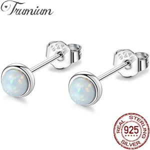 925 Silver Fire Opal Stud Earrings for Women Wedding Earring