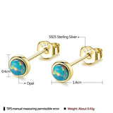 925 Silver Fire Opal Stud Earrings for Women Wedding Earring