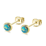 925 Silver Fire Opal Stud Earrings for Women Wedding Earring
