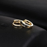 925 Silver CZ Hoop Earrings Men Women Huggie Stud 10mm Round Click-Top
