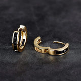 925 Silver CZ Hoop Earrings Men Women Huggie Stud 10mm Round Click-Top