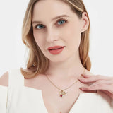 925 Silver Ruby Heart Pendant Necklace for Women Mom, Birthday Gift