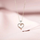 925 Silver Heart-Shaped Zircon Pendant Necklace for Women