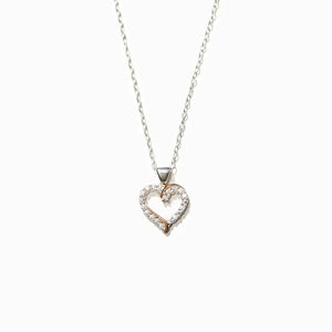 925 Silver Heart-Shaped Zircon Pendant Necklace for Women