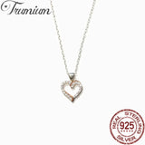 925 Silver Heart-Shaped Zircon Pendant Necklace for Women