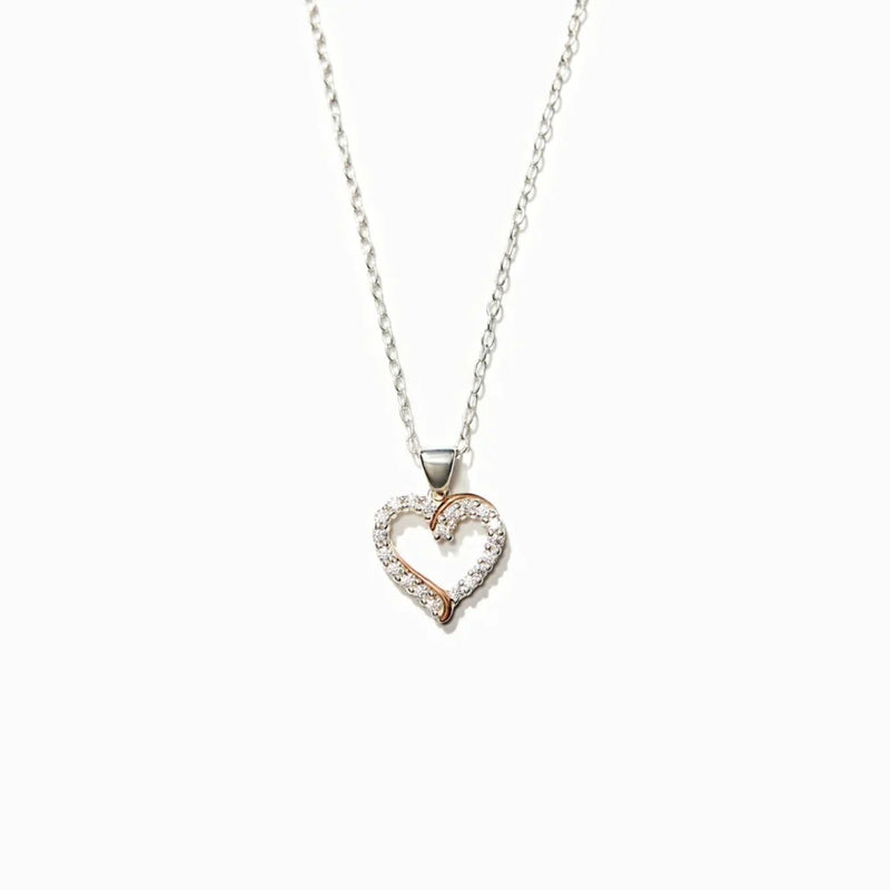 925 Silver Heart-Shaped Zircon Pendant Necklace for Women
