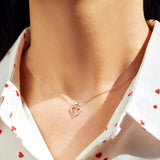 925 Silver Heart-Shaped Zircon Pendant Necklace for Women